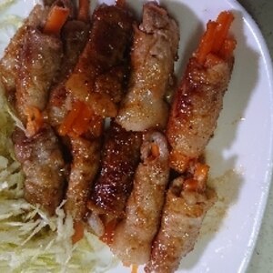 電子レンジで時短！にんじんの肉巻き